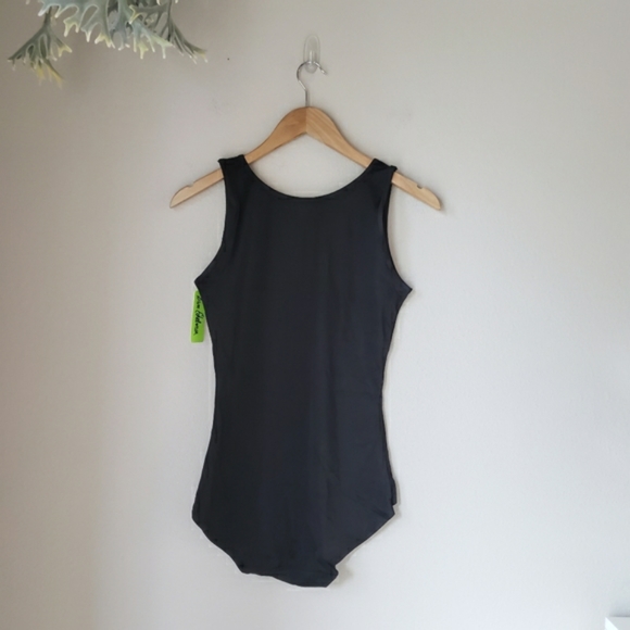 NWT Sam Edelman | Scoop Neck Heart Shape Bodice Sheer Mesh Sleeveless Bodysuit - Picture 5 of 11